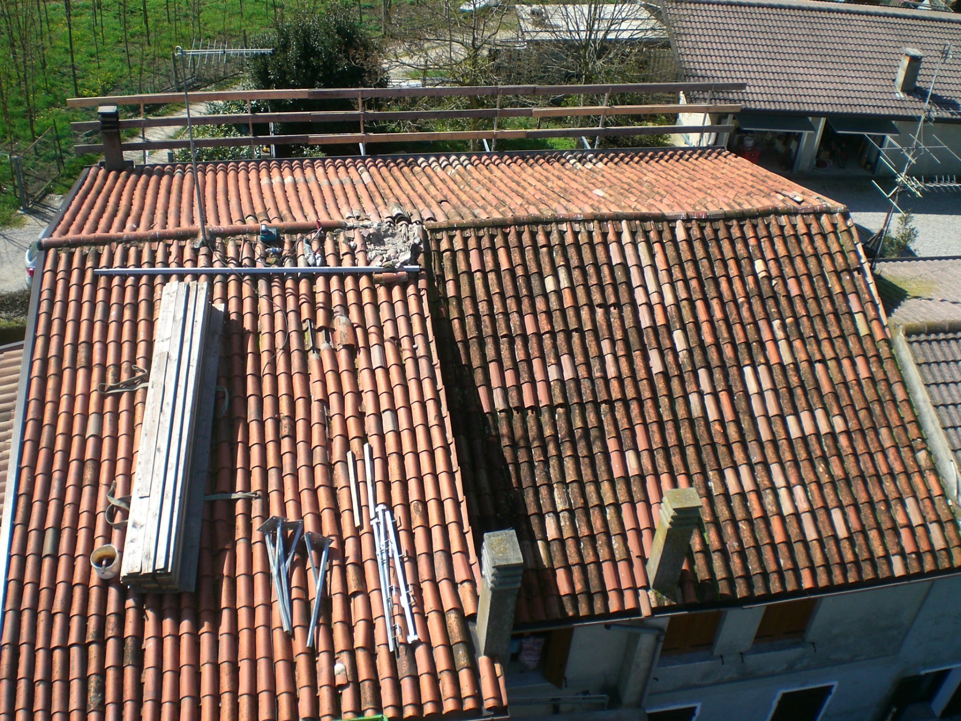 Prima dell'intervento — Rifacimento manto in coppi, Provincia di Padova